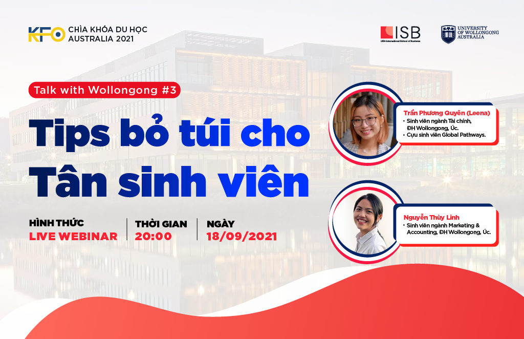 Hình Thumbnail Live Webinar Chìa Khóa Du Học Australia 2021: Tips bỏ túi cho Tân sinh viên – Talk with UOW#3