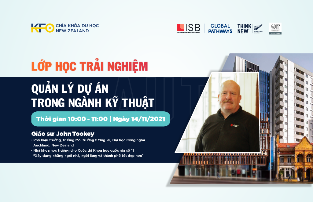 Hình thumbnail Lớp học trải nghiệm #4: Quản lý dự án trong ngành Kỹ thuật từ Đại học Công nghệ Auckland