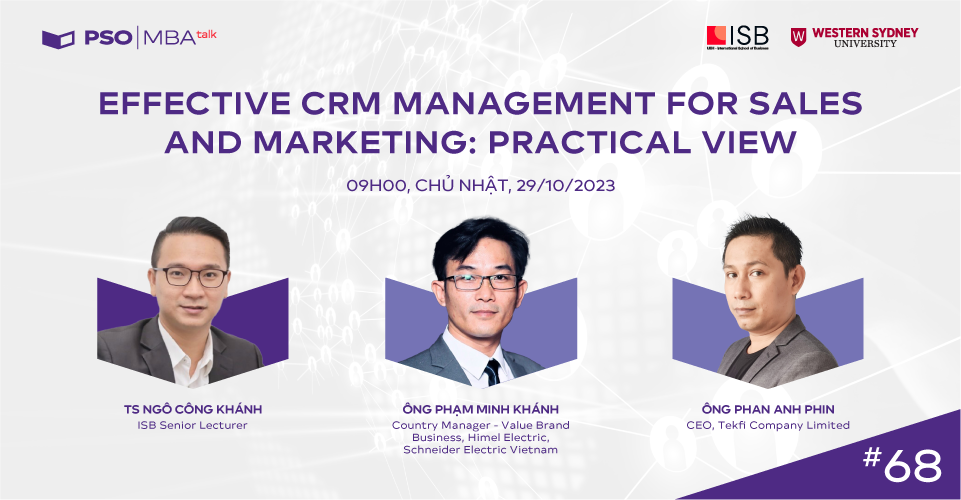 MBA Talk #68: Effective CRM Management for Sales and Marketing: practical view