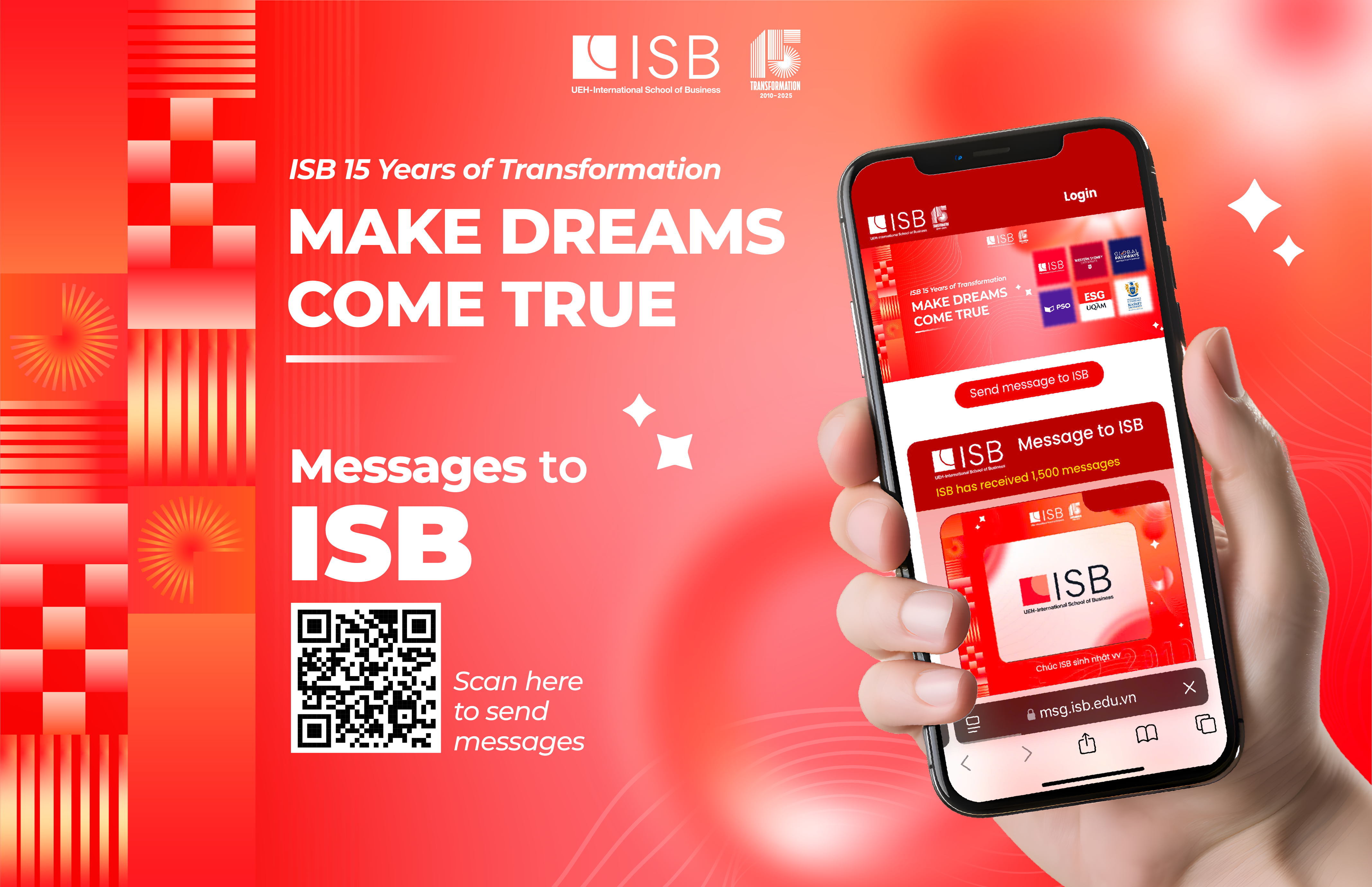 Hoạt động “Send Message To ISB” nhằm ghi nhận hành trình phát triển, cũng như tăng cường sự gắn kết trong Cộng đồng ISB