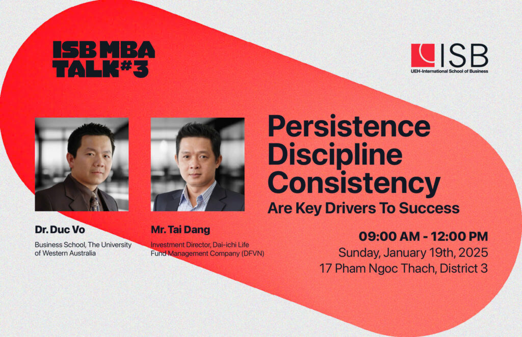 ISB MBA Talk #3: Persistence-Discipline-Consistency are key drivers to success